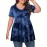 Plus Size Tie Dye Print T-Shirt, Casual V Neck Short Sleeve T-Shirt, Women's Plus Size Clothing