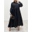 Plus Size Solid Color Collared Maxi Dress - Elegant Ruffle Hem Detailing, Comfortable Long Sleeve Design, Perfect for Casual Occasions - Suitable for Spring and Fall Seasons, Designed for Plus Size Women, Womens Clothing Collection