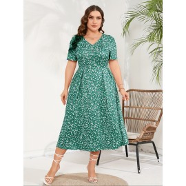 Plus Size Maxi Dress Womens Summer Casual Boho Floral Empire Waist Plus Size Flowy Dress Plus Size Dresses for Curvy Women