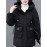 1pc Winter Women'S Casual Hooded Coat, Thickened Cotton Jacket with Zipper, Solid Color Polyester Non-Stretch Regular Length Outerwear