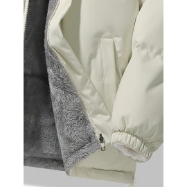 Reversible Chic Plus Size Women's Jacket - Casual Long Sleeve, Zip-Up Outerwear with Pockets for Fall & Winter