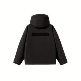 Women's Plus Size 3-in-1 Hooded Windbreaker - Fall/Winter Fashion Jacket with Pockets, Polyester, Long Sleeve, Zip-Up, H-Style