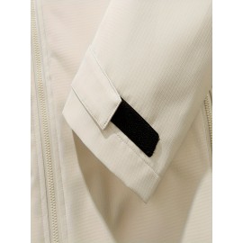 Women's Plus Size 3-in-1 Hooded Windbreaker - Fall/Winter Fashion Jacket with Pockets, Polyester, Long Sleeve, Zip-Up, H-Style