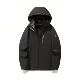 Women's Plus Size Outdoor Sports 3-in-1 Jacket - Hooded Color Block Waterproof Coat For Fall & Winter