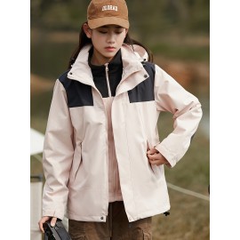 Women's 3-in-1 Winter Outdoor Jacket Set - Waterproof, Windproof & Warm with Detachable Fleece Liner, Hooded for Hiking & Travel