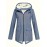 Plus Size Plush Lined Hooded Coat, Warm Long Sleeve Zipper Coat for Winter, Casual Women's Clothing